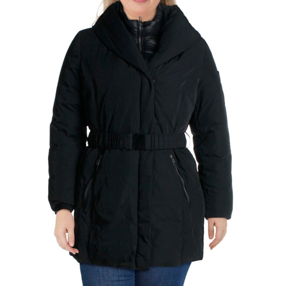 NWT Noize Womens Ariana Black Winter Warm Long Parka Coat Outerwear 3X